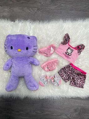 Hello Kitty Build a Bear Sanrio Purple Plushie  18" No & accessories